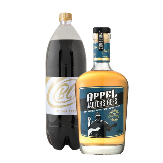 Appel Jagters Gees Spiced Rum 750ml & Boer Cola Sugar Free 2L