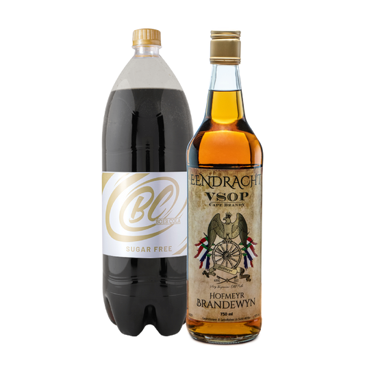 Eendracht VSOP Cape Brandy 750ml & Boer Cola Sugar Free 2L